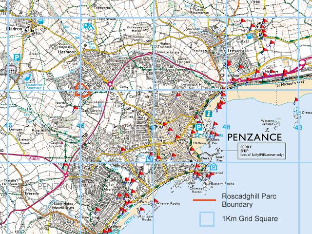 Roscadghill Parc Map Heamoor Penzance Location
